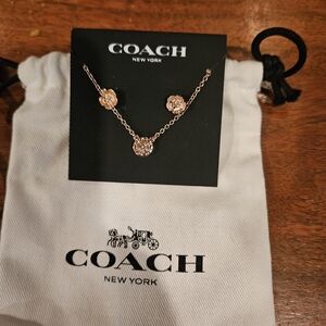 Coach flower necklace and earring set